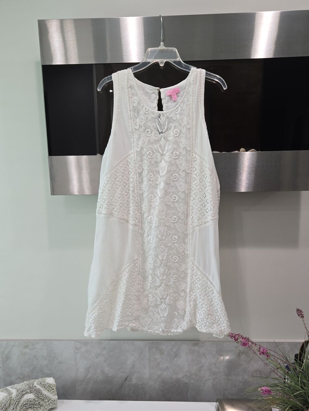 Lilly Pulitzer White Embroidered Sleeveless Dress